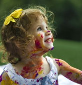 girl with paint of body